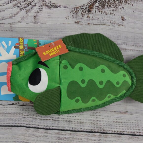 Bark Big Squeak Bass Dog Toy/Dispenser Big Shake Lake Box All Sizes NWT - Picture 1 of 8